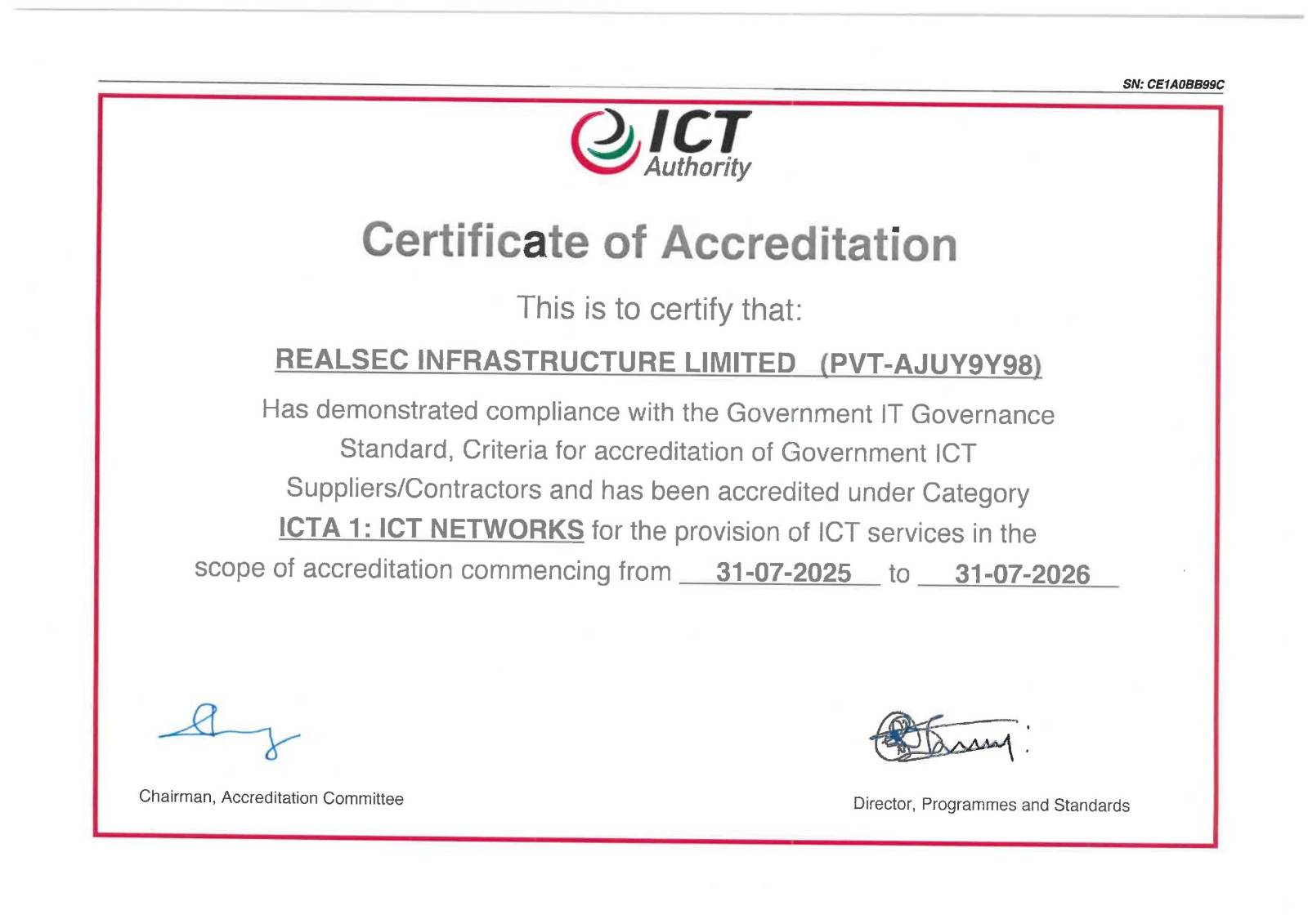 ICT Networks Certification